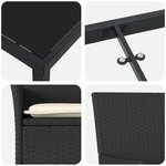 vidaXL Ensemble de salle à manger pour jardin 3 Pièces Noir Poly rotin