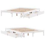 vidaXL Cadre de lit sans matelas blanc 150x200 cm bois de pin massif
