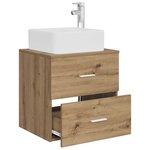 vidaXL Vanité de lavabo mural Chêne artisanal 53 x 34 5 x 63 cm