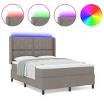 vidaXL Lit à ressorts avec matelas Taupe 140 x 190 cm tissu