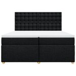 vidaXL Sommier à lattes de lit avec matelas Noir 200x200 cm Tissu