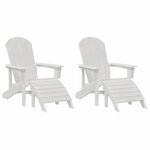 vidaXL Chaise de jardin 2 pc Blanc Polyéthylène