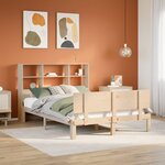 vidaXL Lit bibliothèque sans matelas 120x190 cm bois de pin massif