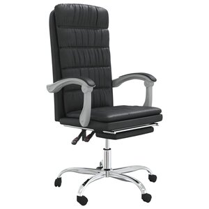 Chaise fauteuil siège pivotante de inclinable de bureau informatique étude similicuir noir 02_0024265
