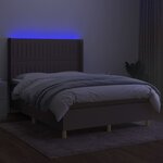 vidaXL Sommier à lattes de lit matelas et LED Taupe 140x190 cm Tissu