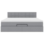 vidaXL Lit ottoman avec matelas et LED Gris clair 180x200 cm tissu