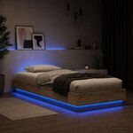 vidaXL Cadre de lit avec LED Chêne artisanal 80 x 200 cm
