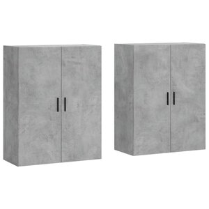 vidaXL Armoires murales 2 Pièces gris béton 69 5x34x90 cm
