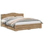 vidaXL Cadre de lit Chêne artisanal 180 x 200 cm Bois d'ingénierie