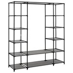 vidaXL Armoire avec compartiments et tiges Gris 150x45x176 cm Tissu