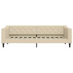 vidaXL Lit de jour avec gigogne et tiroirs crème 80x200 cm tissu