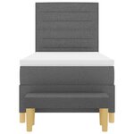 vidaXL Lit à ressorts avec matelas Gris foncé 90 x 190 cm tissu