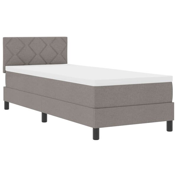 vidaXL Lit à ressorts avec matelas Taupe 80 x 200 cm tissu