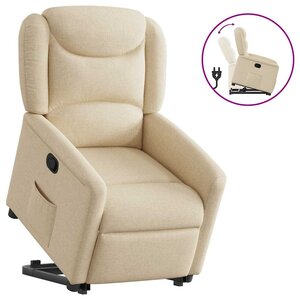 vidaXL Fauteuil inclinable Crème Tissu