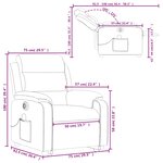 vidaXL Fauteuil inclinable de massage électrique cappuccino similicuir
