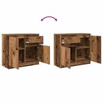 vidaXL Buffet avec tiroir vieux bois 71x35x65 cm bois d'ingénierie