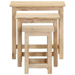 vidaXL Tables gigognes 3 Pièces Bois solide de manguier