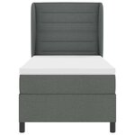 vidaXL Lit à ressorts avec matelas gris foncé  100 x 200 cm en tissu