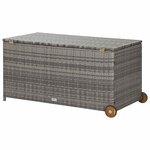 vidaXL Boîte de rangement de jardin gris clair 120x65x61 cm rotin