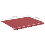 vidaXL Tissu de remplacement pour auvent Bordeaux rouge 4x3 m