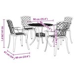 vidaXL Ensemble manger de jardin 5 Pièces bronze aluminium coulé