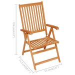 vidaXL Chaise de jardin avec coussins crème Bois de teck massif