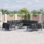 vidaXL Ensemble de canapé de jardin 11 Pièces Anthracite Acier