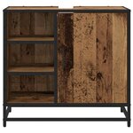 vidaXL Cabinet de salle de bain avec porte Bois Ancien 65 x 33 x 60 cm