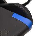 Fauteuil gamer chaise de bureau siège ergonomique avec support lombaire réglable appui-tête amovible hauteur réglable dossier inclinable charge 150 kg noir et bleu