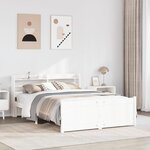 vidaXL Cadre de lit avec tête de lit sans matelas blanc 120x200 cm