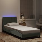 vidaXL Cadre de lit avec LED sans matelas gris clair 80x200 cm velours