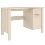 Bureau table poste de travail meuble d'ordinateur informatique étude HAMAR miel 113 x 50 x 75 cm bois massif de pin brun 02_0023856