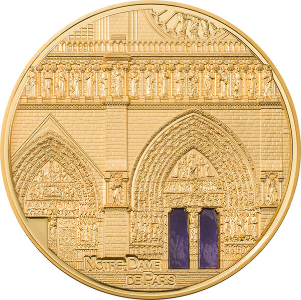 Pièce de monnaie en Or 500 Dollars g 155.5 (5 oz) Millésime 2021 Tiffany Art NOTRE DAME DE PARIS (PRÉCOMMANDE)