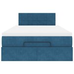 vidaXL Cadre de lit ottoman avec matelas bleu foncé 120x200 cm velours