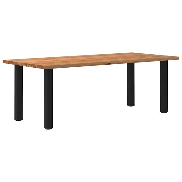 vidaXL Table à manger marron clair bois de chêne massif rectangulaire