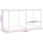 vidaXL Boîte de rangement à disques vinyle Sonoma gris 71x34x36 cm