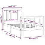 vidaXL Cadre de lit sans matelas noir 75x190 cm bois massif