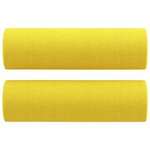 vidaXL Canapé 2 places avec oreillers jaune clair 120 cm tissu