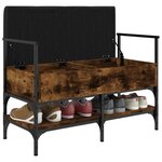 vidaXL Banc à chaussures chêne fumé 85 5x42x57 5 cm bois d'ingénierie