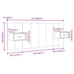 vidaXL Tête de lit avec armoires Blanc Bois d'ingénierie