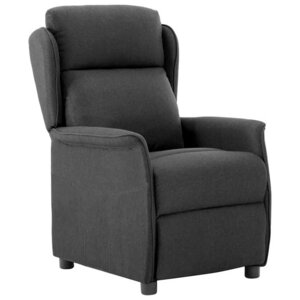 vidaXL Fauteuil inclinable Gris foncé 66.5 x 94 x 101.5 cm Polyester