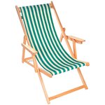 Chilienne transat bois d'eucalyptus tissu 100  coton elvas