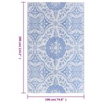 vidaXL Tapis d'extérieur ARAKIL Bleu azuré 190x290 cm PP