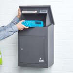 Boîte à colis moyenne 1 porte Gris foncé à accès frontal Acier galvanisé SMART PARCEL BOX®