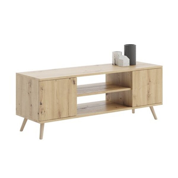 Meuble TV Focus 135 cm - chêne artisan  piètement bois