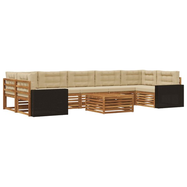 vidaXL Ensemble de canapés d'extérieur 8 Pièces Naturel et Beige