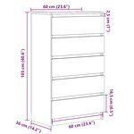 vidaXL Commode vieux bois 60x36x103 cm bois d'ingénierie
