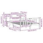 vidaXL Lit bibliothèque sans matelas 135x190 cm bois de pin massif