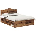 vidaXL Cadre de lit Bois ancien 140 x 200 cm Pin massif