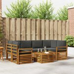 vidaXL Ensemble de canapés d'extérieur 7 Pièces Naturel et Anthracite